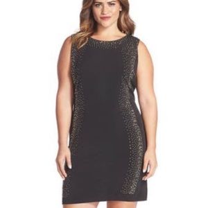 Calvin Klein Embellished Sleeveless Jersey Sheath Dress